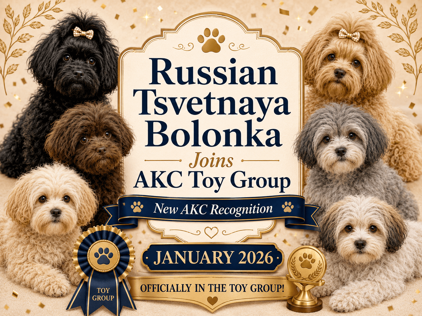 Russian Tsvetnaya Bolonka Joins AKC Toy Group — January 2026
